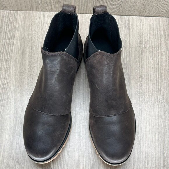 Sorel Boots Womens 7.5 Harlow Chelsea Ankle Waterproof Leather Brown NL3726-205 - Picture 6 of 12